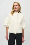 Joseph Ribkoff sweater knitpuff sleeve jacket - Vanilla