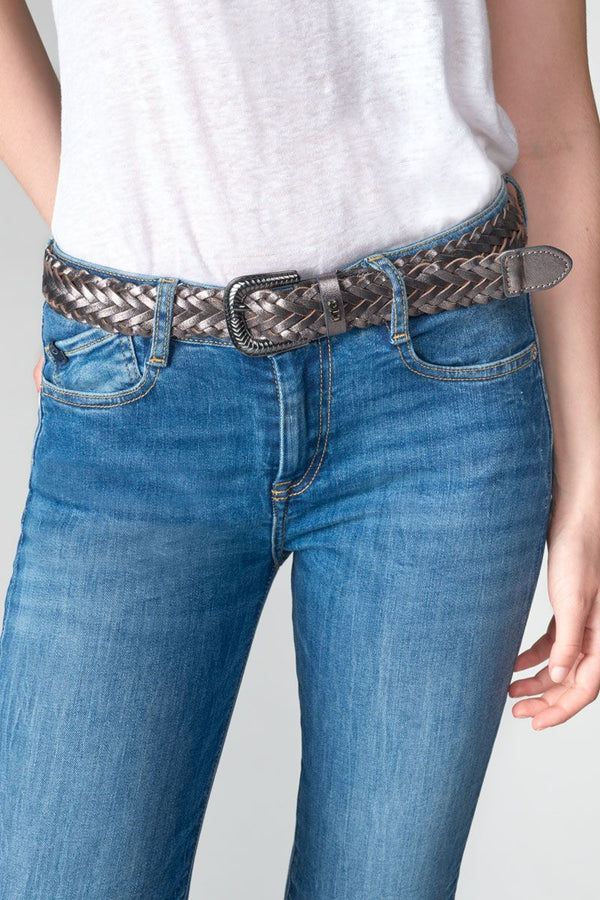 Le temps Woven Brunell belt-Gunmetal