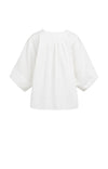 YAYA Oversized Blouse with Batwing Sleeves & Pleats
