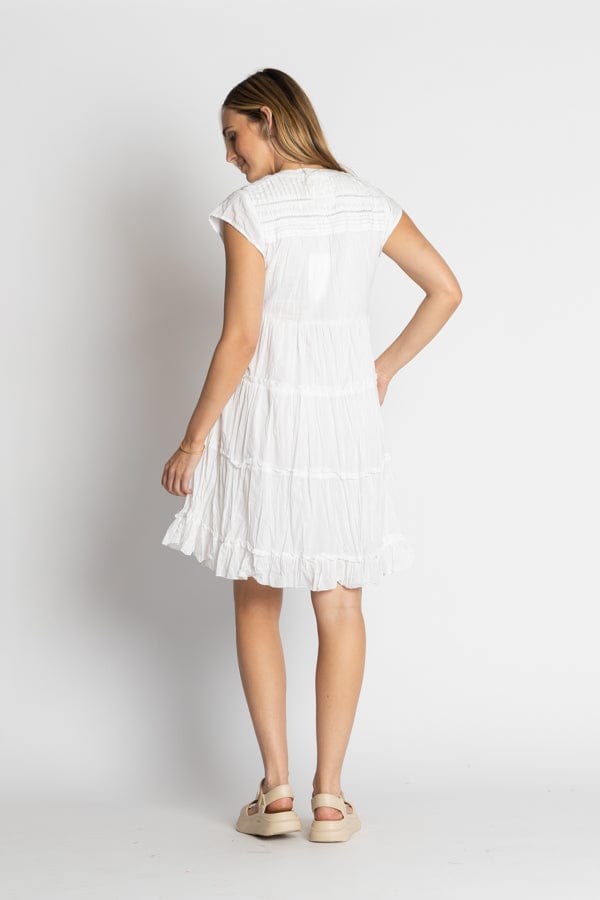 LulaLife Shayna Tiered Dress - White