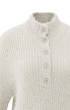 YAYA Furry Collar Sweater - CloudGrey