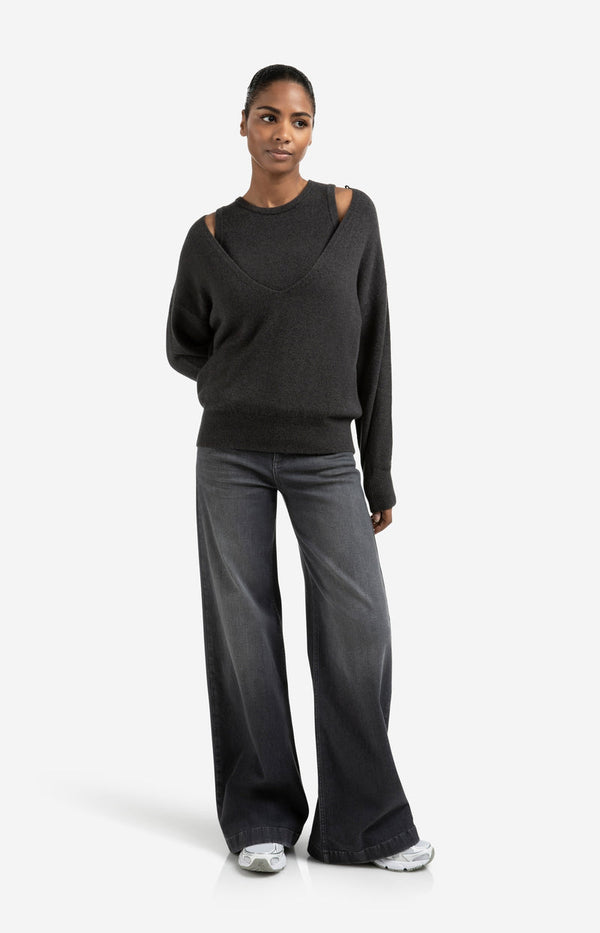 YAYA Knitted Sweater - Phantom