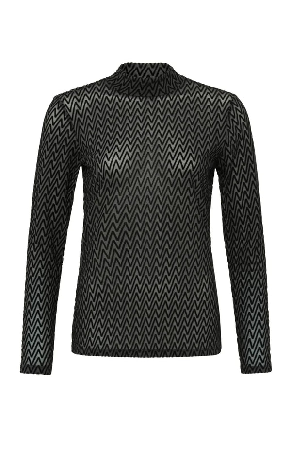 YAYA Mesh Top - Phantom Dessin