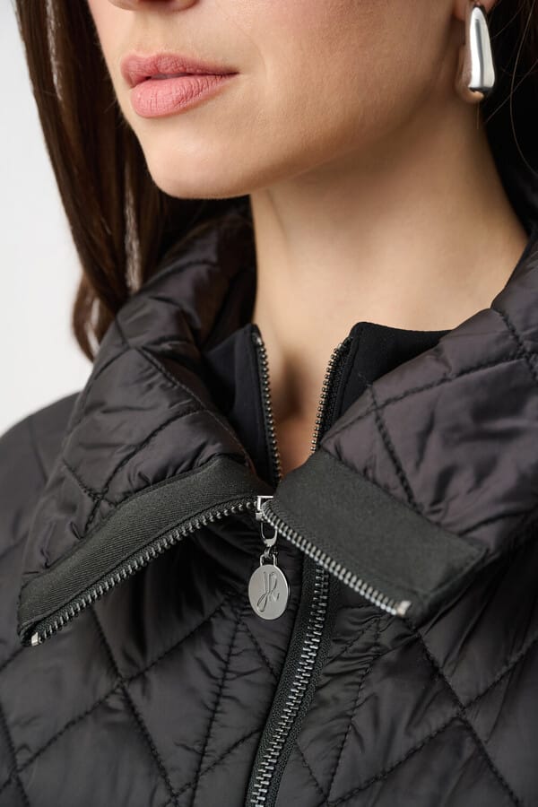 Joseph Ribkoff Puffer Jacket With Zipper - Black