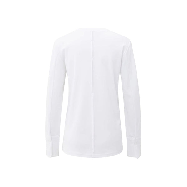 YAYA Long Sleeve Jersey Top- Pure White
