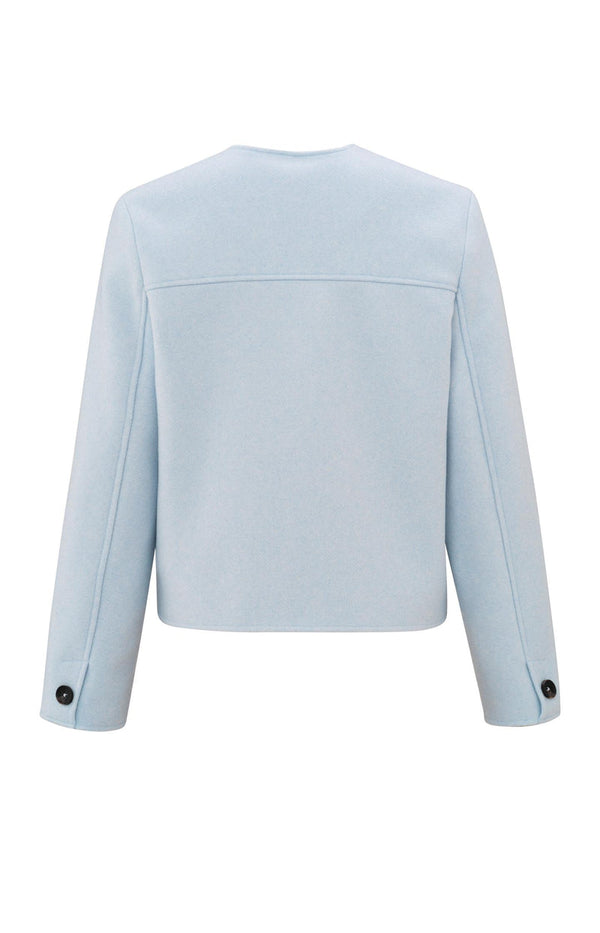 YAYA Soft Short Jacket - Gray Dawn Blue Melange