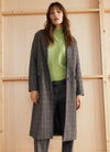 ANDAM Long Plaid Coat - Khaki