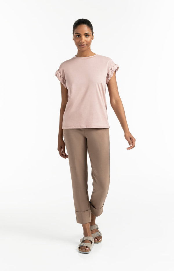 YAYA Jersey Trousers - Caribou Brown