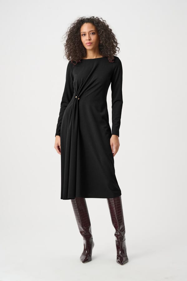 Joseph Ribkoff Midi Wrap Dress With Buttons - Black