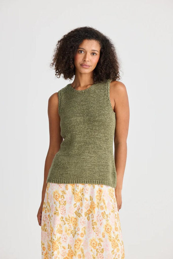 THE SHANTY Saffron Knit Tank - Khaki