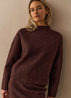 YAYA Jacquard Sweater - Fudge Purple Dessin