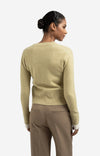 YAYA V-neck Cardigan- Pale Olive Green Melange