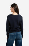 YAYA V-neck Tie Waist Cardigan - InkwellBlue