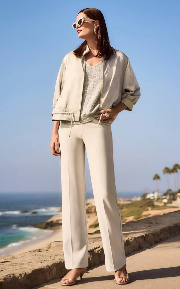 The Joseph Ribkoff Satin LDS Jacket - Moonstone