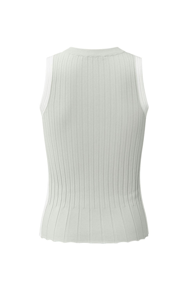 YAYA Ribbed Tanktop - Grey Melange