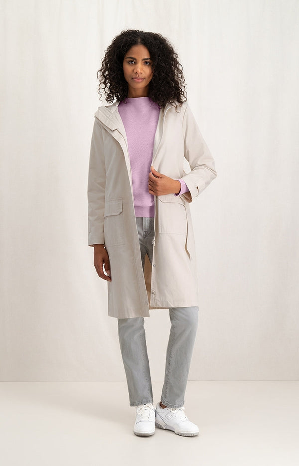 YAYA Woven Parka Jacket - Chalk White