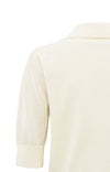 YAYA Knitted Polo With Transparent sleeves- Off White