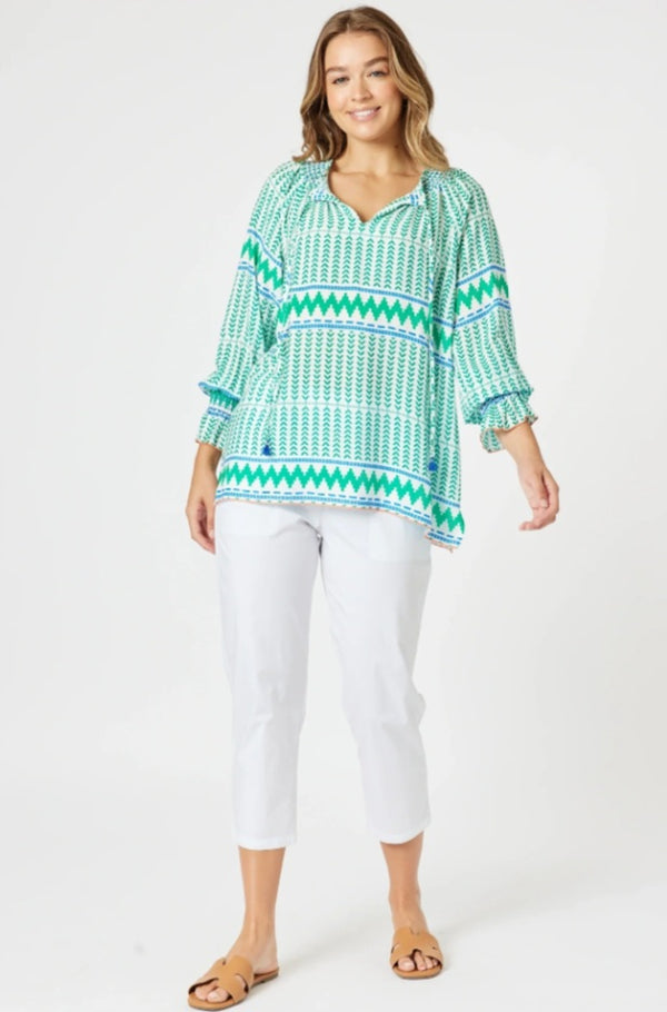 Threadz Geo Top - Elm Multi