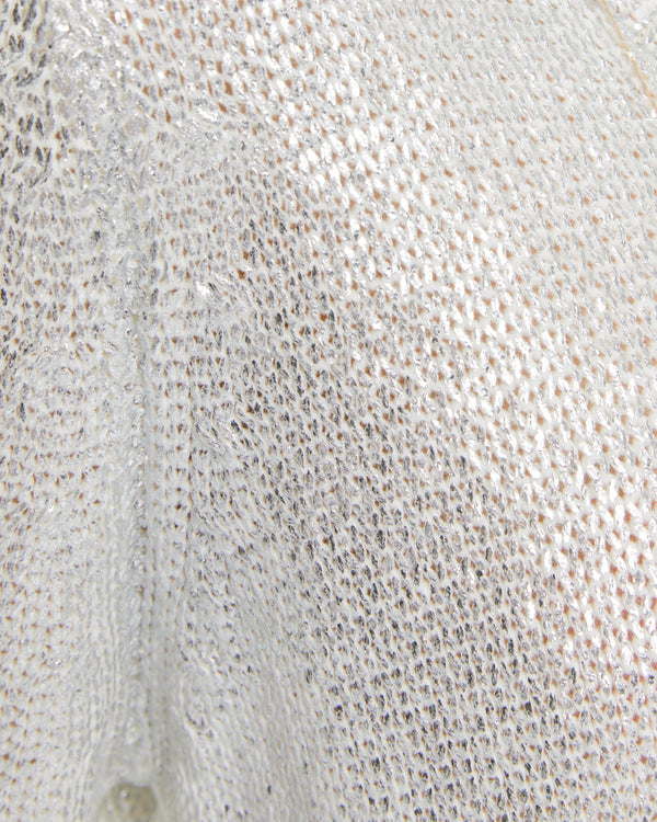 ANDAM Laminated V-neck sweater - Silver