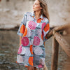 Isla Bonita Cotton Shirt Dress - Multicolored Print