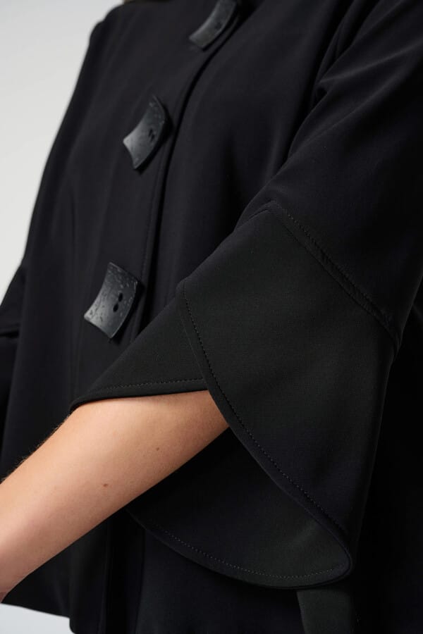 Joseph Ribkoff Mandarin Collar Flare Sleeve Top-Black