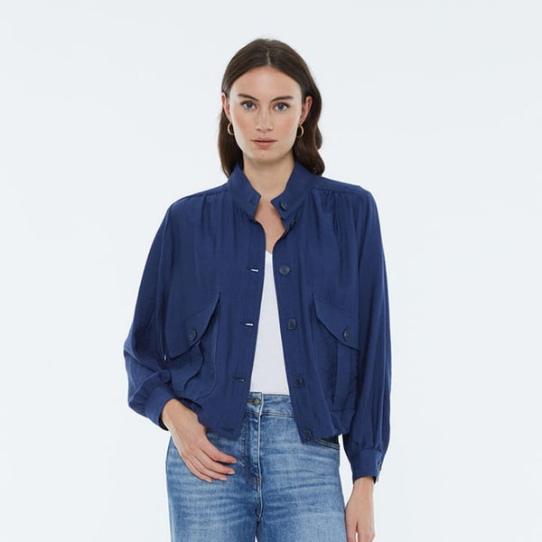 AndamBomber Jacket - Navy Blue