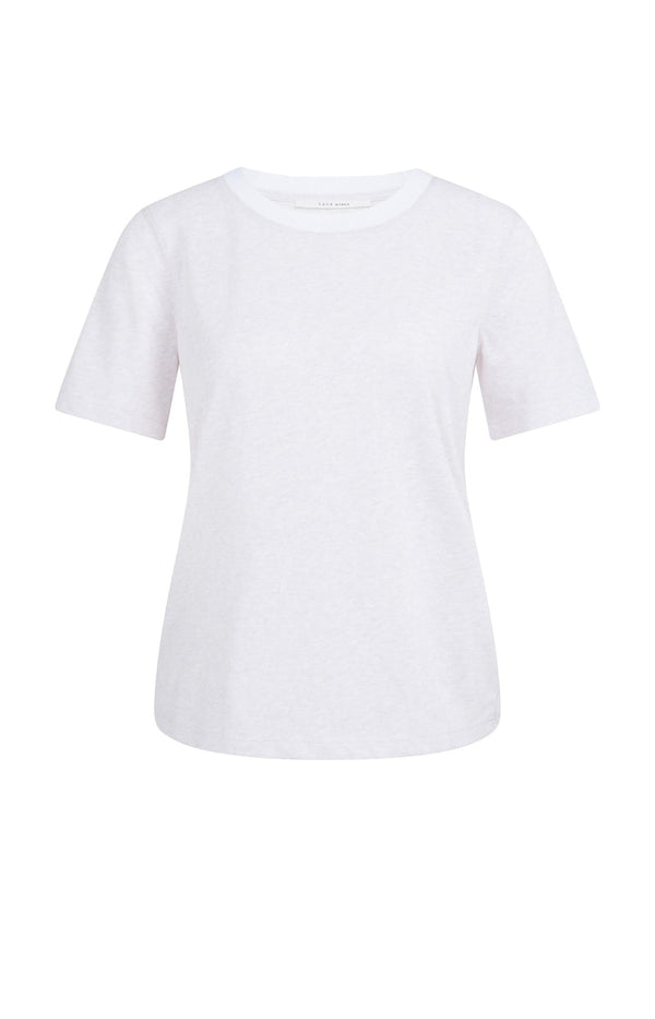 YAYA T-shirt with contrasting ribbed trim - Melange