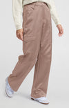 Yaya Satin cargo trousers with wide legs and pocket details Dusty Pink