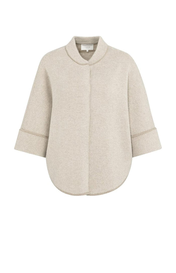 YAYA knit poncho cardigan - Oxford Tan Brown Dressin