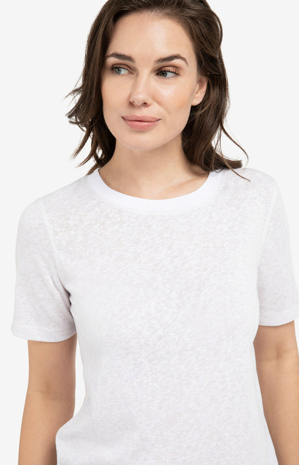 YAYA T-shirt with contrasting ribbed trim - Melange