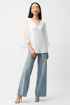 Joseph Ribkoff Straight Tunic With Chiffon Tulip Sleeves-vanilla