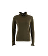 LA PETITE ETOILE Solferino Jacquard ruffled round-neck sweater