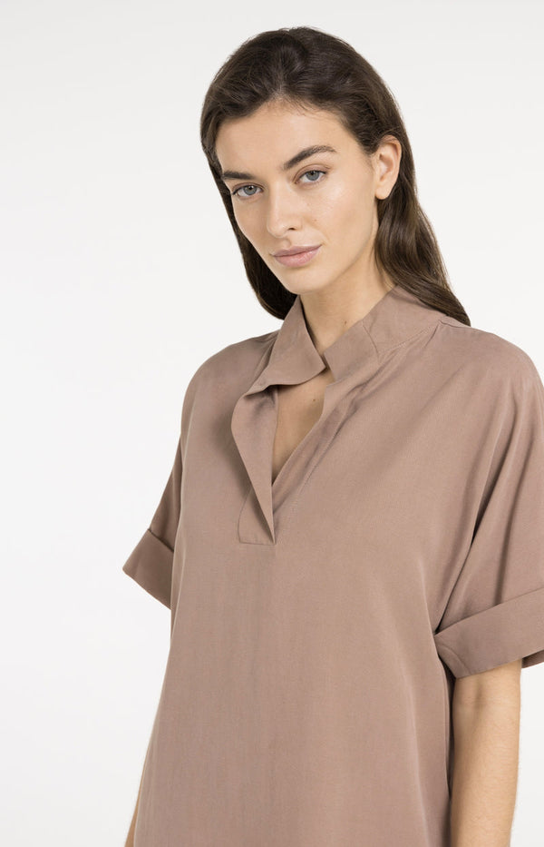 YAYA Dress with Short Sleeves and Polo collar