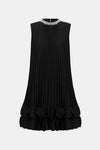 Joseph Ribkoff Mini A-line Pleated Dress - Black