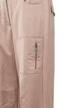 Yaya Satin cargo trousers with wide legs and pocket details Dusty Pink