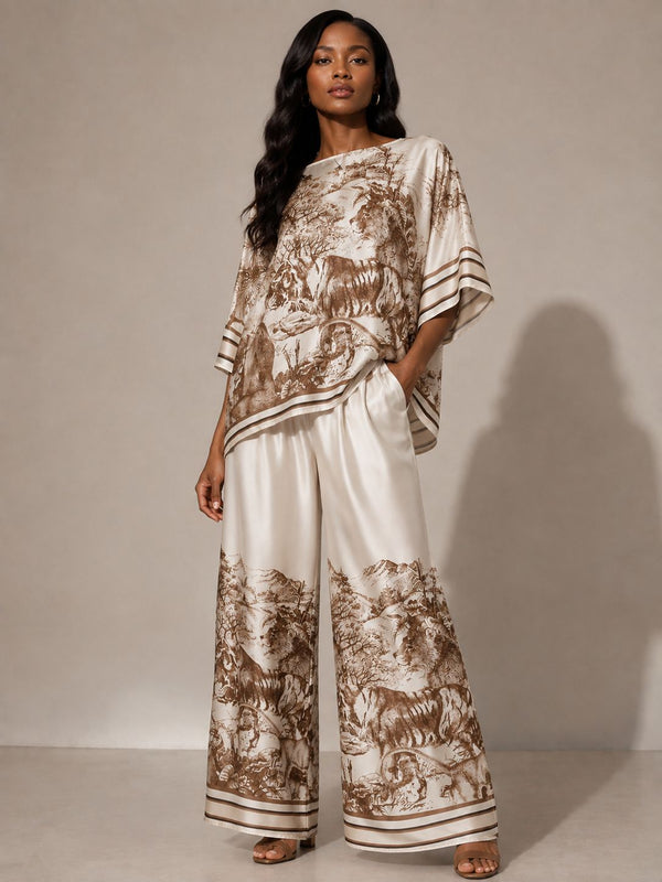 Made in Italy UB Creative Printed Satin Pant