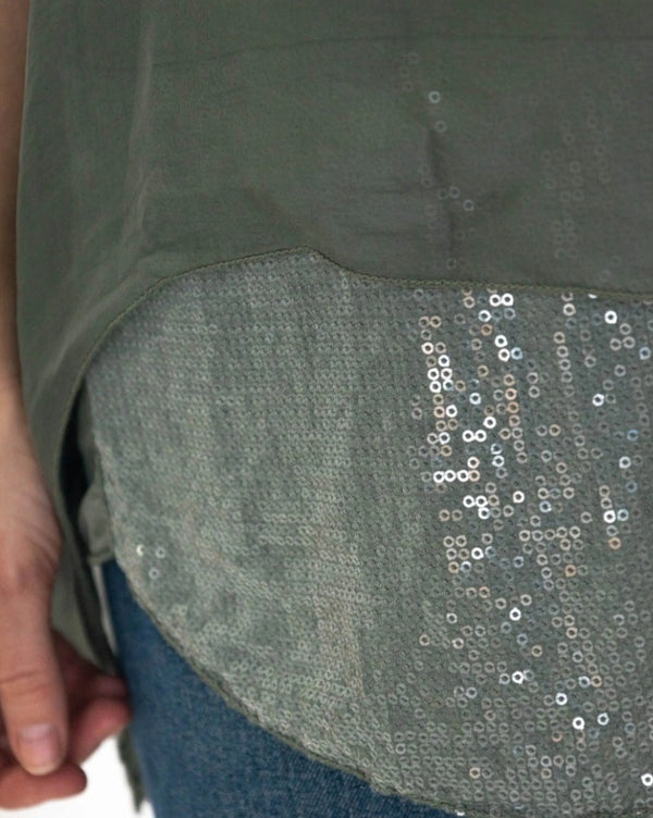 Made in Italy - UB Creative Silk Top - Green