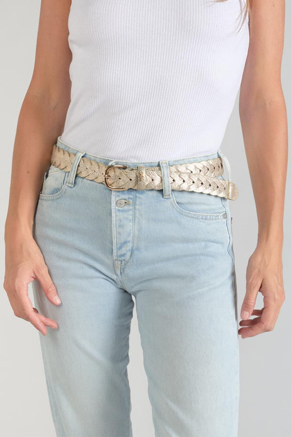 Le temps Braided Golden Kebir Belt-Gold