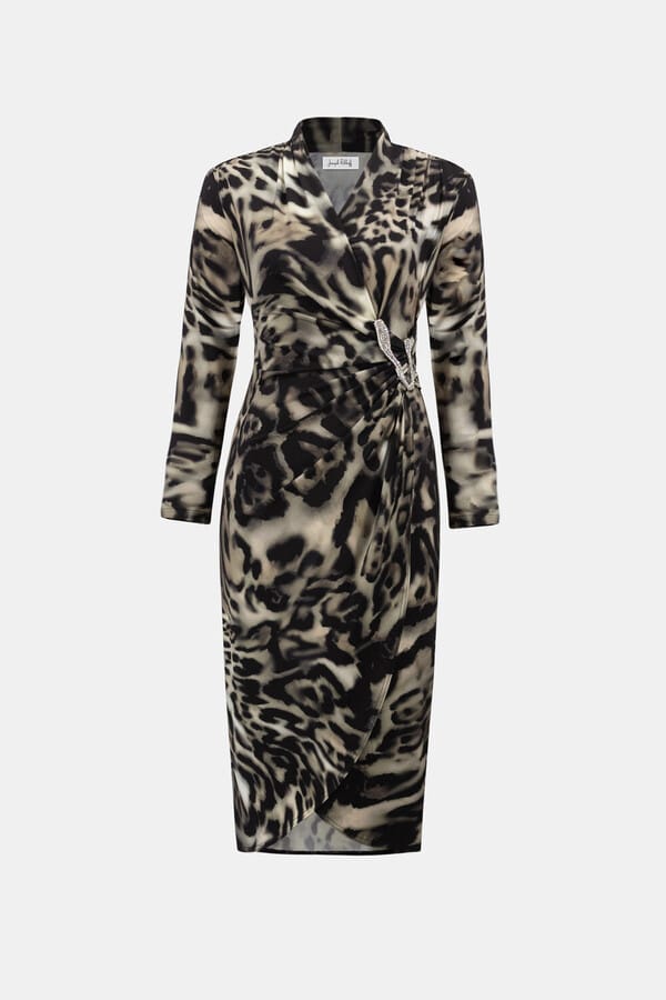 Joseph Ribkoff Wrap Dress - Animal Print