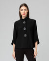 Joseph Ribkoff Mandarin Collar Flare Sleeve Top-Black