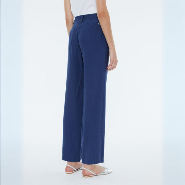 Andam Wide Leg Trouser Pants - 130-Blue