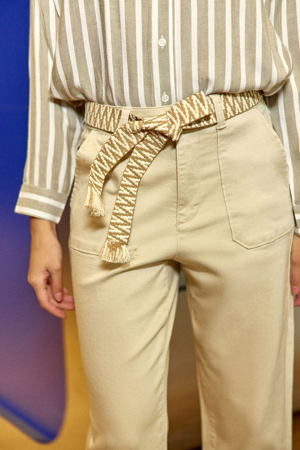 La Petite Etoile Straight-leg Trousers- Beige