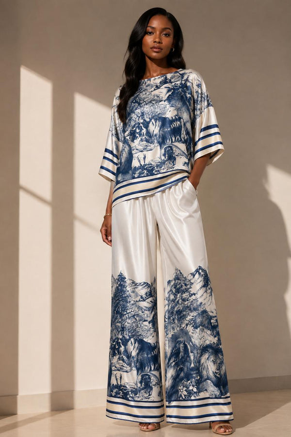 Made in Italy UB Creative Printed Satin Pant