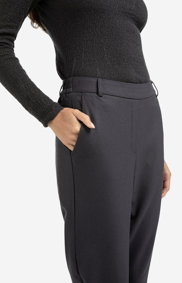 YAYA Pantalon With Elastic Waist - Oyster Black