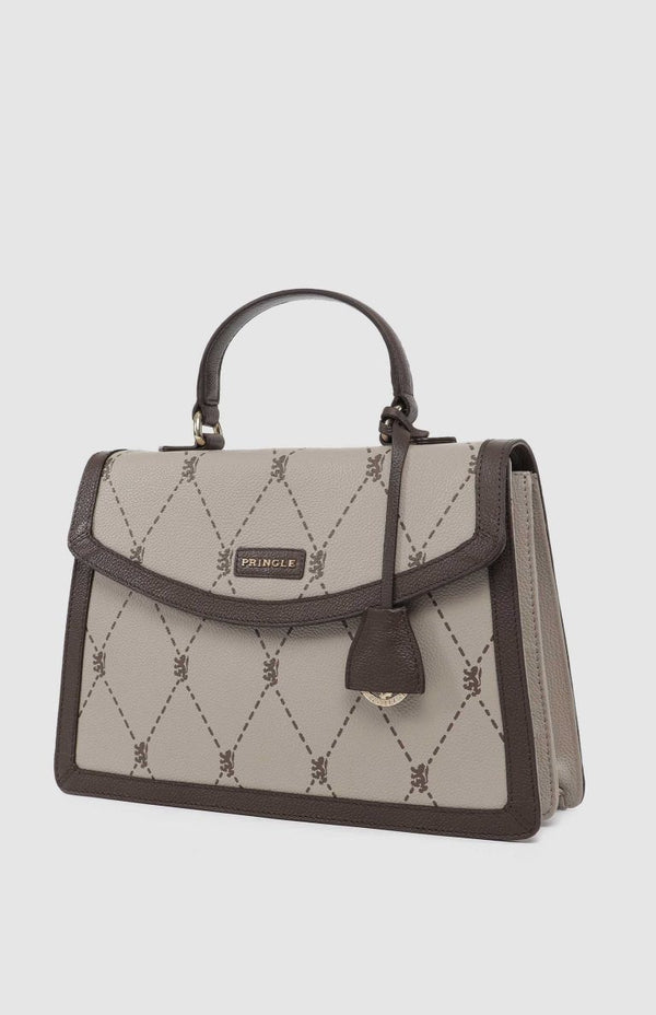 PRINGLE Argyle AOP Top Handle Crossbody Bag - Stone