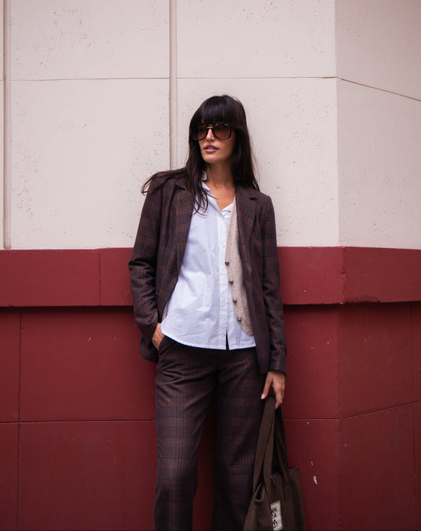 ANDAM Plaid Pant - Bordeaux