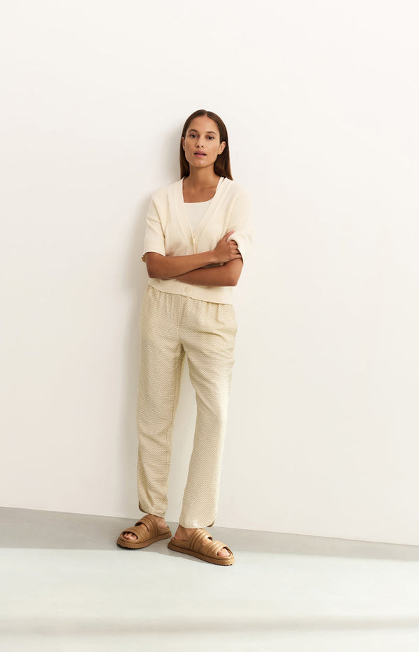 YAYA Elastic Waistband Trousers - Soft Grey Dessin