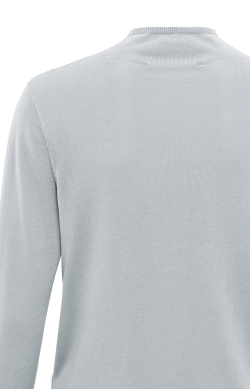 High neckline fitted sweater - Sky grey