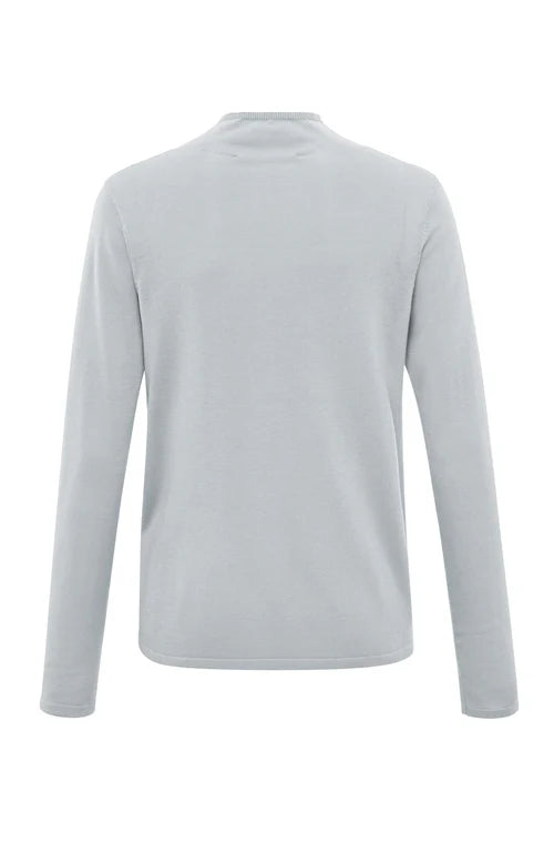 High neckline fitted sweater - Sky grey