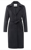 YAYA - Long wool coat with Faux leather sleeves